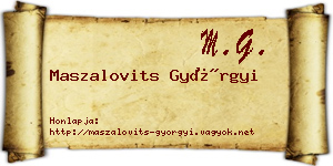 Maszalovits Györgyi névjegykártya